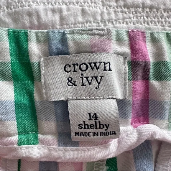 2 - crown & ivy Pink and Green Women's Shorts 14 - Picture 4 of 10